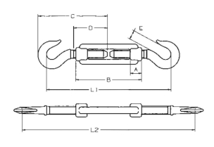 Tendeur à deux crochets M18
