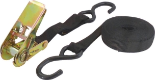 Sangle bagagère à cliquet séparé 25mm 5m 400kg avec crochets en S - lot 50 pcs