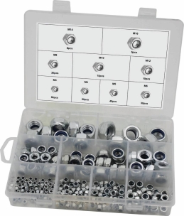 Ecrou hexagonal autofreiné de M3 à M16 - coffret de 228 pcs