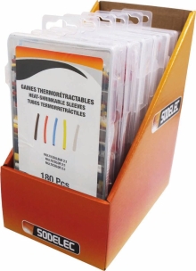 Gaine thermorétractable 2:1 multicolore 90mm - Présentoir de 6 coffrets de 180 pcs