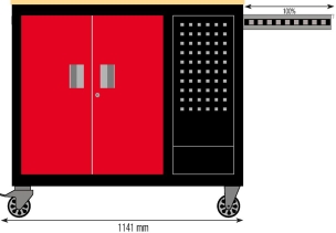 Servante 10 tiroirs avec plan de travail en bois 1141x730x888mm