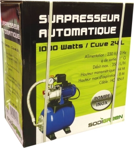 Surpresseur automatique 24L pompe inox 230V 1000W