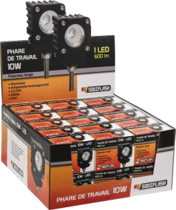 Phare de travail carré LED 10/32V 10W 600 lumens - présentoir de 30 pcs