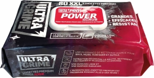 Boîte de 80 lingettes XXL ultra résistante PRO POWER SCRUB-format 38x25cm- 2 présentoirs comptoir de 6 boîtes