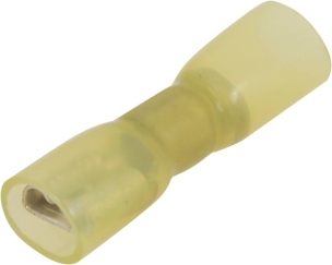 Cosse plate femelle 100% isolée thermorétractable jaune 6,3x0,8mm - lot de 10 pcs
