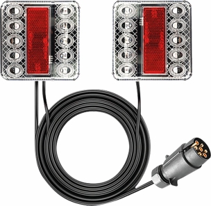 Kit de signalisation arrière 7,5m à fixer feux LED - lot de 10 pcs