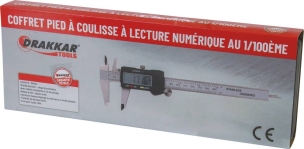 Pied à coulisse digital 150mm 1/100 avec jauge de profondeur - coffret