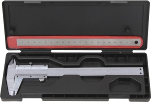 Pied à coulisse 150mm 1/20 avec jauge de profondeur et réglet - coffret