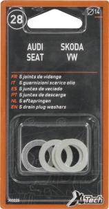 Joint de bouchon de vidange en aluminium 14mm - blister de 5 pcs