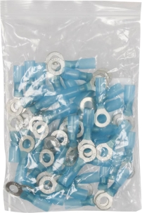 Cosse à oeil isolée thermorétractable bleue M6 - lot de 50 pcs