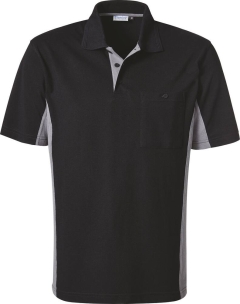 Polo manches courtes 185 g/m² noir/gris S