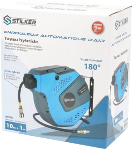 Enrouleur automatique orientable de tuyau d'air hybride 8 bar 8x12mm 10+1m