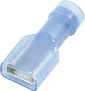 Cosse plate femelle 100% isolée bleue 6,3X0,8mm - blister de 10 pcs