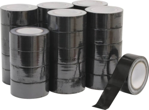 Ruban adhésif/toile américaine noire 0,30x48mm 25m - lot de 30 pcs