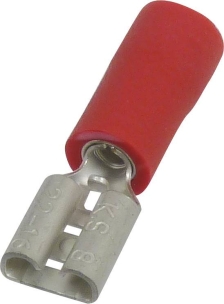 Cosse plate femelle isolée rouge 4,8X0,8mm - lot de 100 pcs