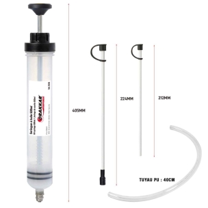 Seringue à huile plastique translucide 500ml avec tuyaux