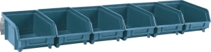 Boîtes à bec bleu - kit 6 boîtes avec support acier 600x168x75mm
