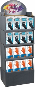 Présentoir de 64 boîtes de gants jetables nitrile