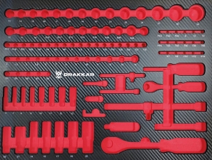 Module mousse vide - finition carbone pour douilles ¼’’ et ½’’