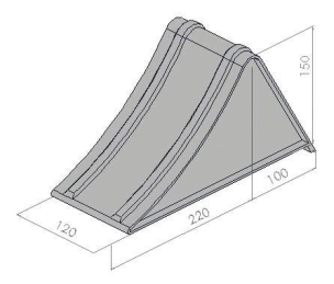 Cale pour poids lourds acier 120mm 1600kg