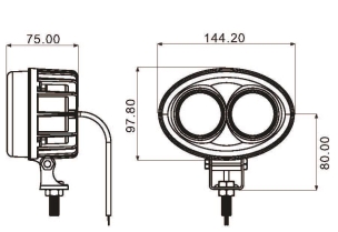 Phare de travail ovale LED 9/48V 6W 400 lumens bleu pour signalisation chariot de manutention