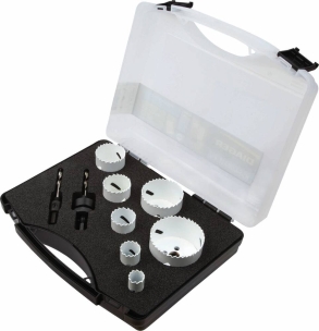 Scie trépan bi-métal 8% cobalt de 19 à 68mm- spécial plombier - coffret de 9 pièces