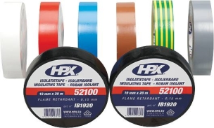 Ruban adhésif isolant PVC couleurs assorties 19mmx20m - lot de 10 pcs