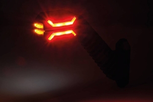 Feu de gabarit LED 12/24V rouge/blanc/orange déporté coudé 200mm - côté gauche