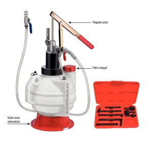 Réservoir pour remplissage d'huile de transmission 7,5L avec 8 adaptateurs