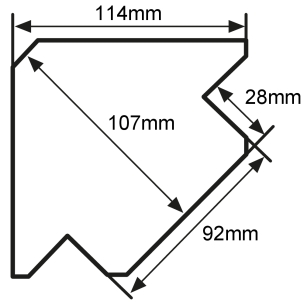 Equerre magnétique avec interrupteur 114x26mm