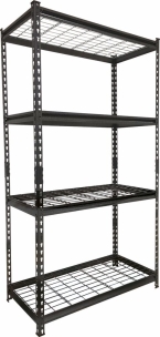 Etagère métallique à emboîter 4 tablettes grillagées 1674x914x457mm max 1T