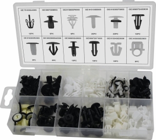 Clips de fixation en PVC HONDA - présentoir de 6 coffrets de 150 pcs