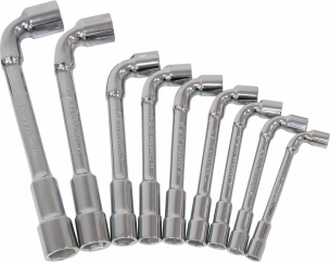 Clés à pipe débouchées 6 pans/6 pans de 8 à 19mm - boîte carton de 9 pcs