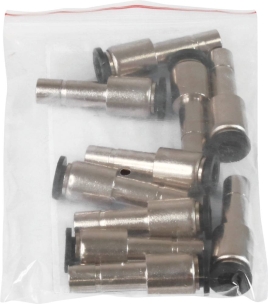 Raccord instantané métallique droit réduction 6-8mm - lot de 10 pcs