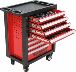 Servante d'atelier 8 tiroirs composée de 176 outils - modules carbone