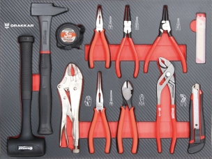 Module mousse 530x395 carbone pinces et marteaux - 12 pcs