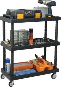 Servante d'atelier plastique/résine 3 plateaux 750x375x920mm