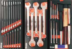 Servante d'atelier 7 tiroirs composée de 221 outils - modules métal