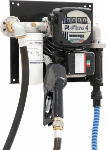 Pompe à gasoil 230V 60 l/min avec pistolet automatique/volucompteur mécanique/filtre - station murale