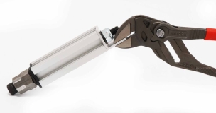 Pince clé grise gainée 250mm avec bouton poussoir