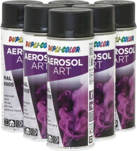 Peinture RAL 9005 satin noir - lot de 6 aérosols de 400ml