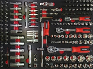 Module mousse métal douilles 1/4" 3/8" 1/2" - 171 pcs