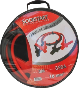 Câbles de démarrage en CCA 16mm² 2x3m 350A pinces isolées
