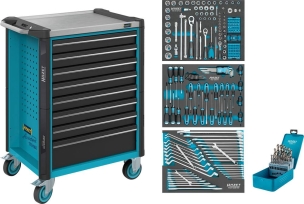 Servante d'atelier assistent® avec assortiment - 228 pièces