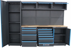 Mobilier d'atelier 4 éléments plateau bois 25mm