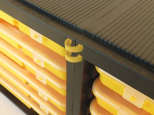 Caisson avec poignée avec 6 mallettes amovibles 355x235x303mm