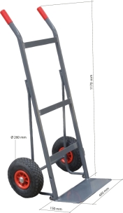 Diable 150kg roues gonflables