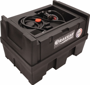 Cuve de ravitaillement gasoil PE 400L avec kit pompe à gasoil 12V 45 l/min-pistolet auto-volucompteur digital - sans capot