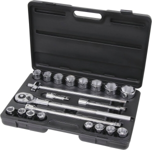 Coffret de douilles 3/4" 6 pans - 21 pcs