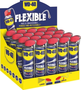 Dégrippant multifonctions avec tête 2 jets avec bec flexible 180mm - présentoir de 20 aérosols 400ml